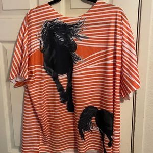 Sublivie Native American Horse tee XL, Manufacturing issue on sleeve